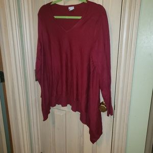 Womens plus sz 1X Paraphrase Sweater Burgundy red